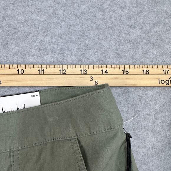 Nicole Miller NY Hi-Rise Straight Leg Pants WMNS 6 Olive Green Stretch Uitlity - Picture 7 of 11